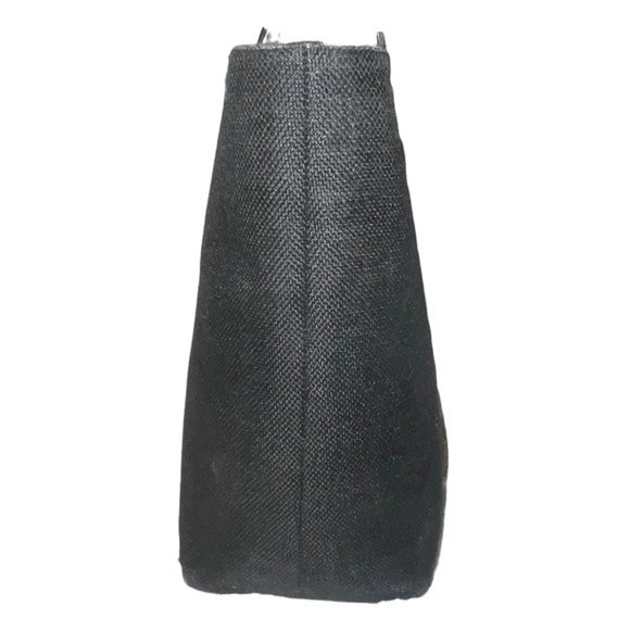 Kate Spade Vintage Large Black Woven Fabric Handbag Purse w/ Silver Handles - Picture 6 of 12